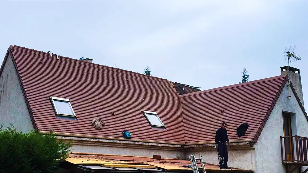 rénovation d’une toiture inclinée Les Ulis